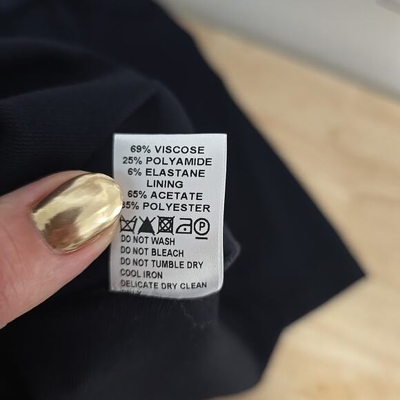 Goat Jemma Bow Embellished Dress Navy Blue Casual Dress Size 8 A-line Preppy‎ - Picture 4 of 9